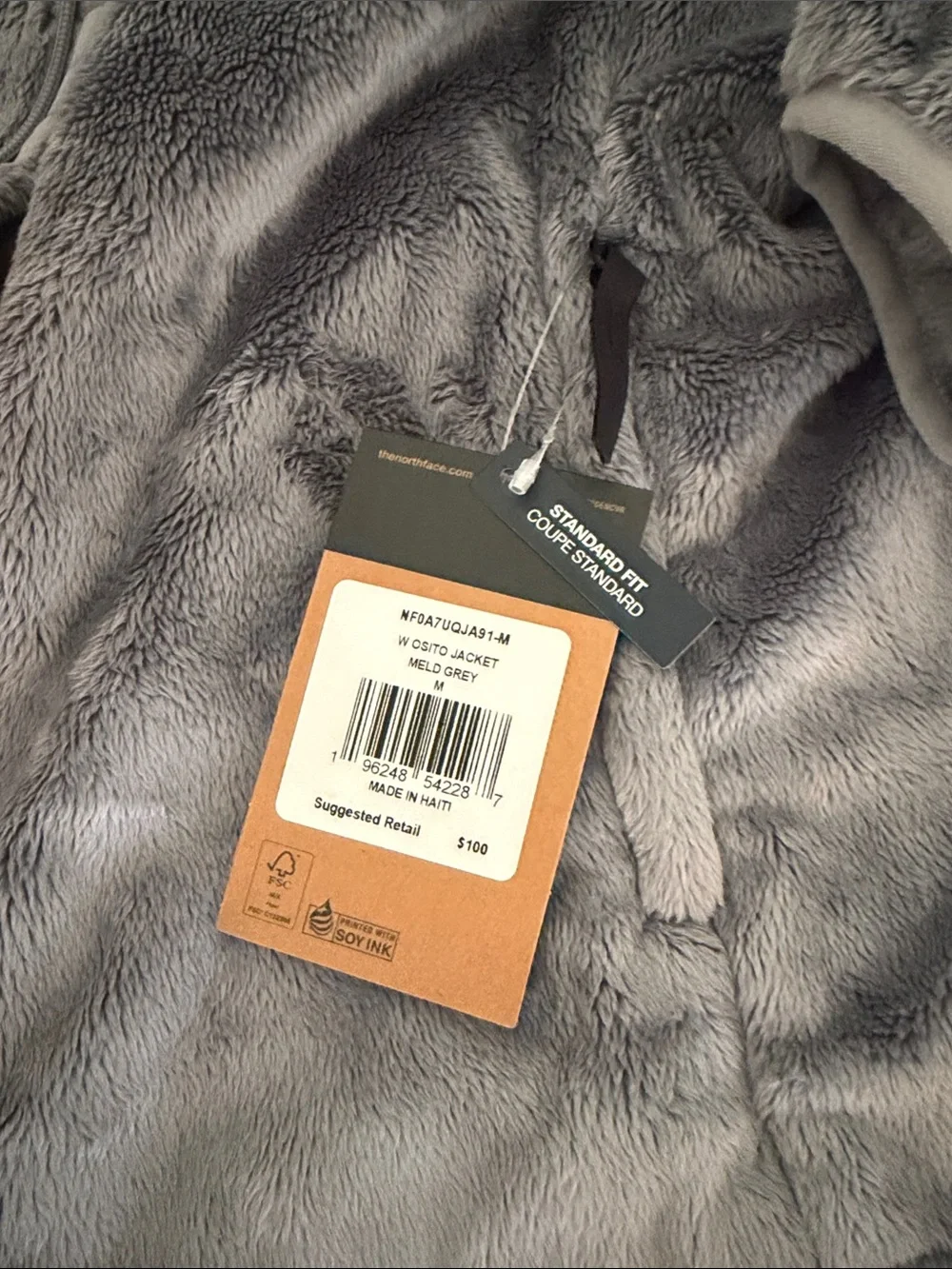 NWT North Face Osito Zip Jacket in Meld Gray